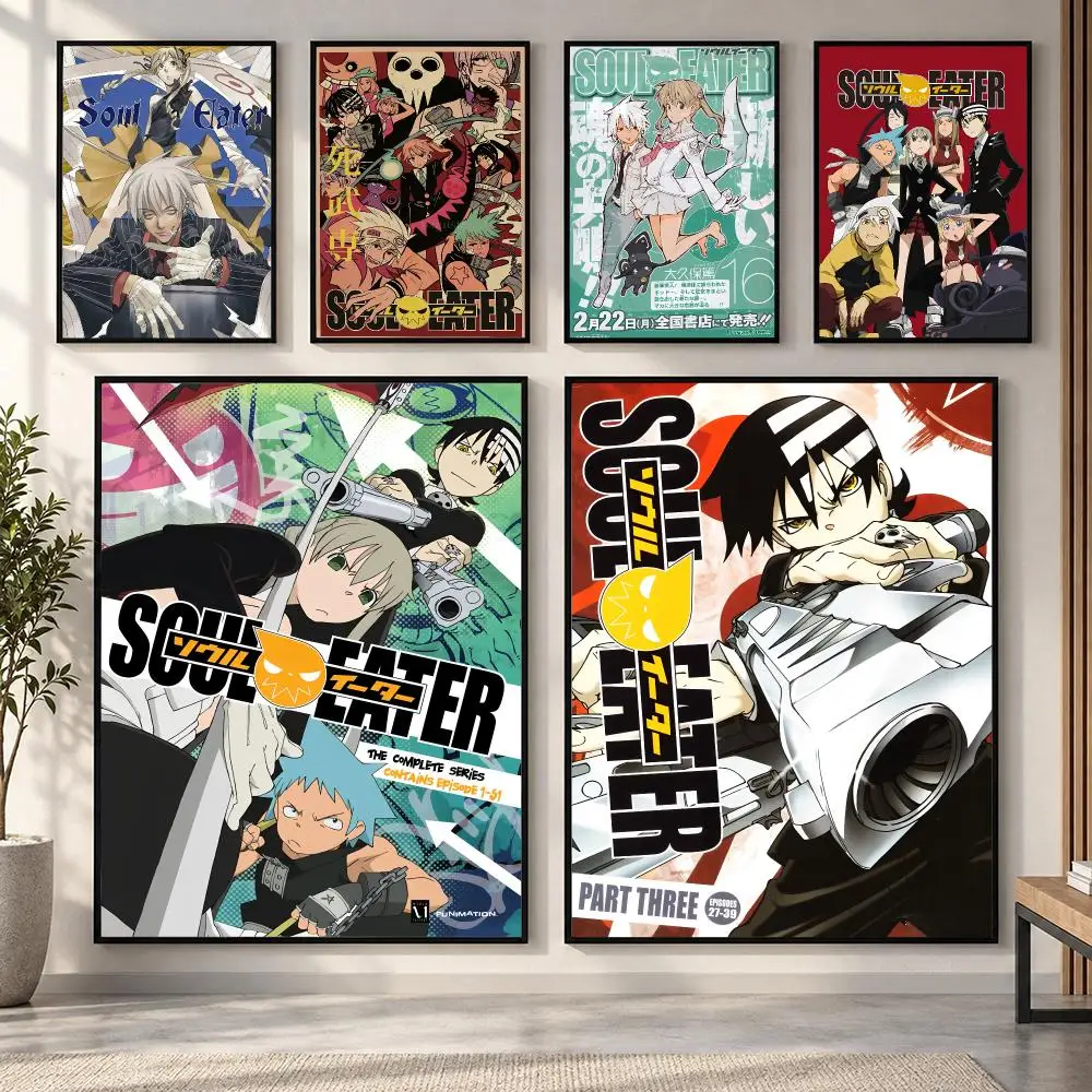 Anime Soul Eater DIY Sticky Poster HD art sticky wall waterproof home living room bedroom bar aesthetic decoration