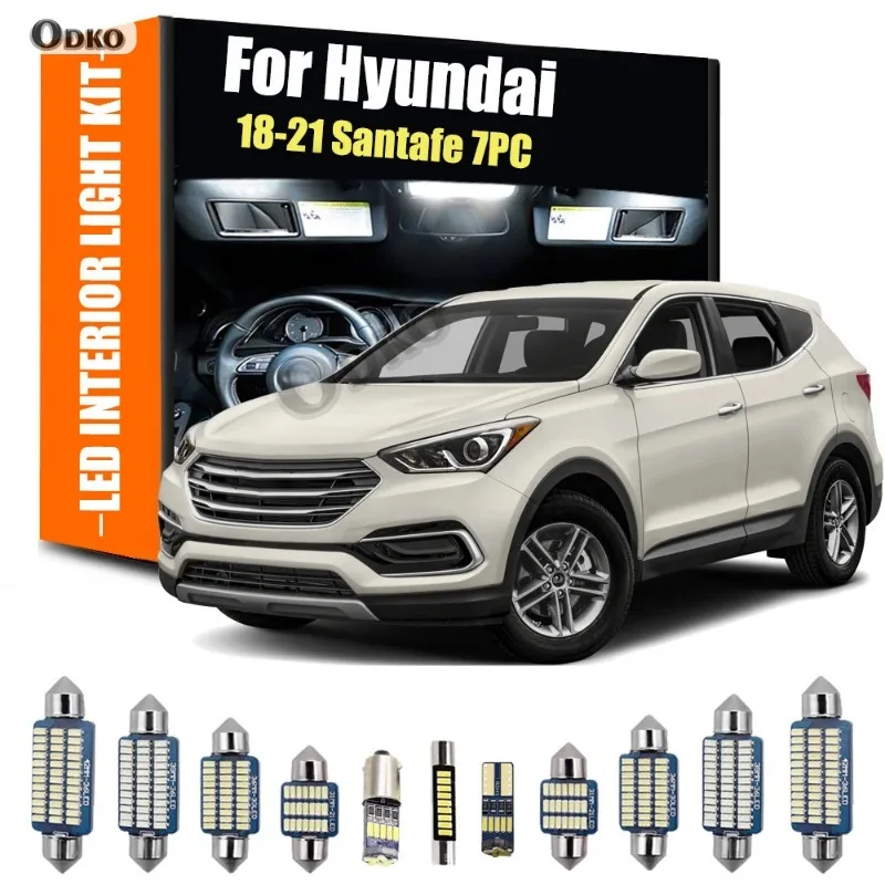

Для Hyundai 18-21 Santafe 7 шт. внутренняя лампа светодиодная лампа комплект внутреннего освещения автомобили, запчасти и аксессуары сигнальная лампа