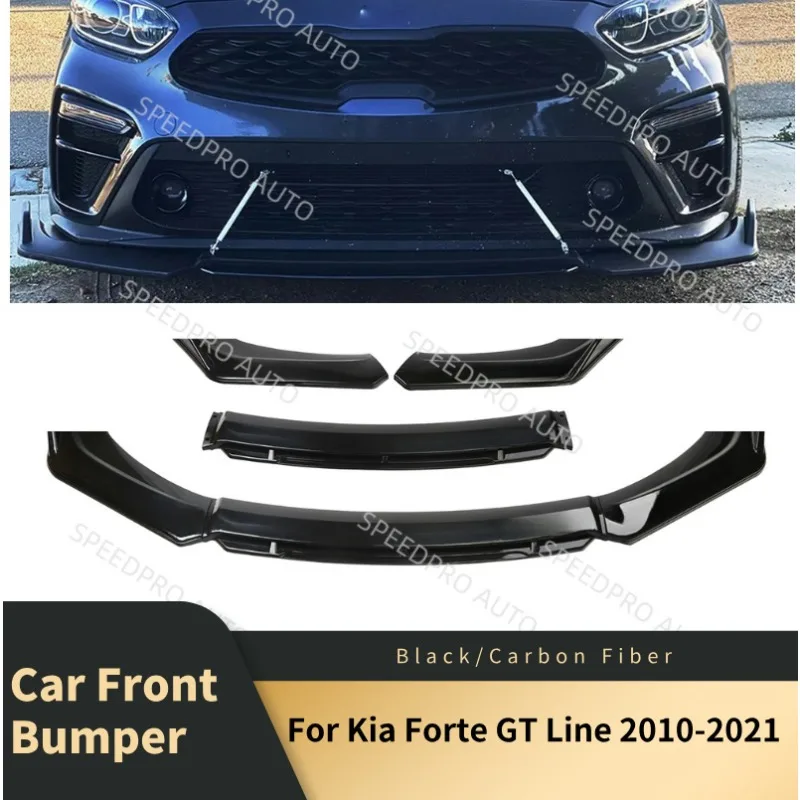 

Front Bumper Lip For K-ia Forte GT Line 2010-2021 Car Spoiler Splitter Body Kit ABS Bumper Canard Lip Splitter Accessories Black
