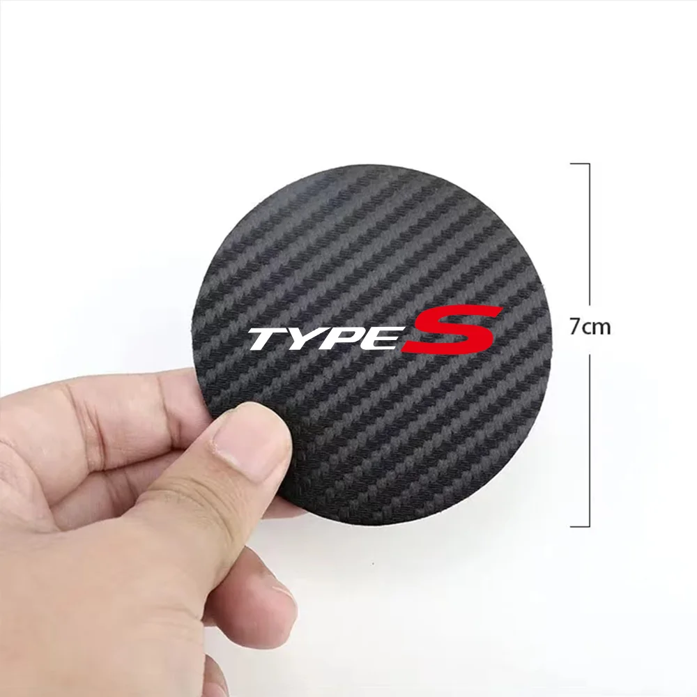 2Pcs Car Water Coaster Anti-slip Pad 7CM For Honda Civic Type R Accord 8 FK8 Type S Auto Interior Accessories