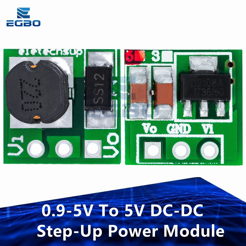 1~10PCS Efficiency 0.9-5V to 5V DC-DC Step-Up Power Module Voltage Boost Converter Board-Ideal for 1.5V-4.2V Inputs to 5V Output