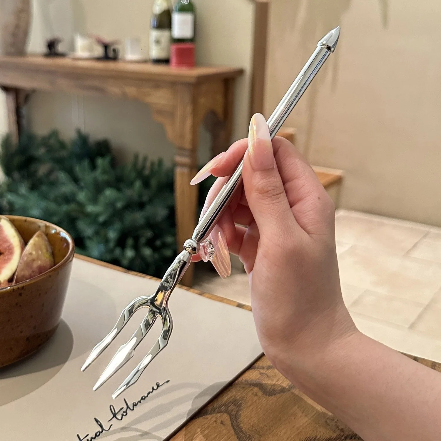 

2025 New Sea God's Trident Stainless Steel Fork Food Picks Fruit Fork for Upscale Restaurant Man Woman Gift