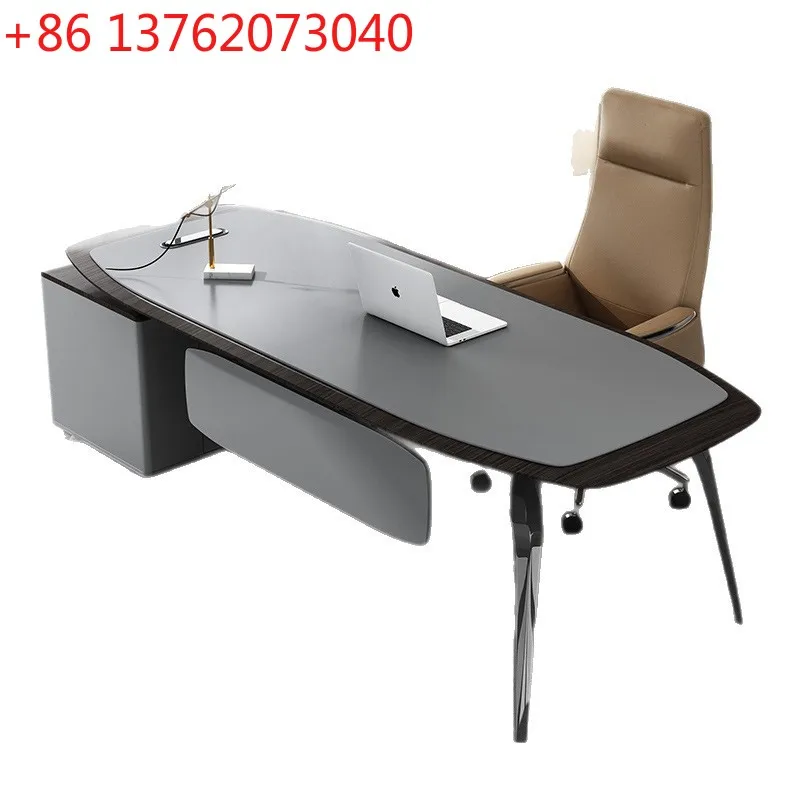 

Minimalist boss table manager office furniture full set of table and chair combination