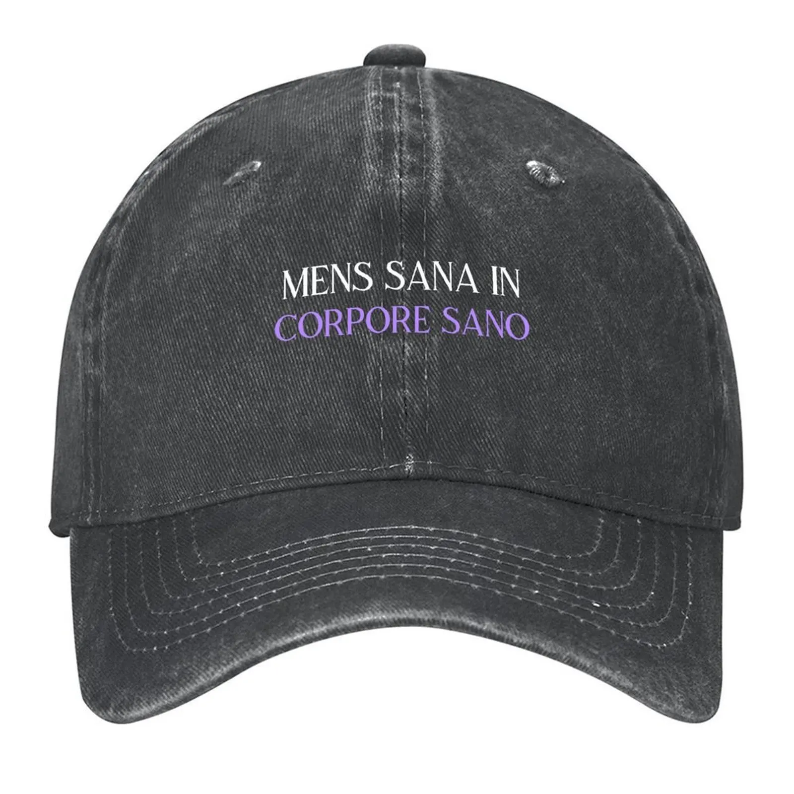 

Mens Sana in Corpore Sano white purple Baseball Cap Cosplay tactical cap Christmas Hat New In Hat Hats For Women Men's