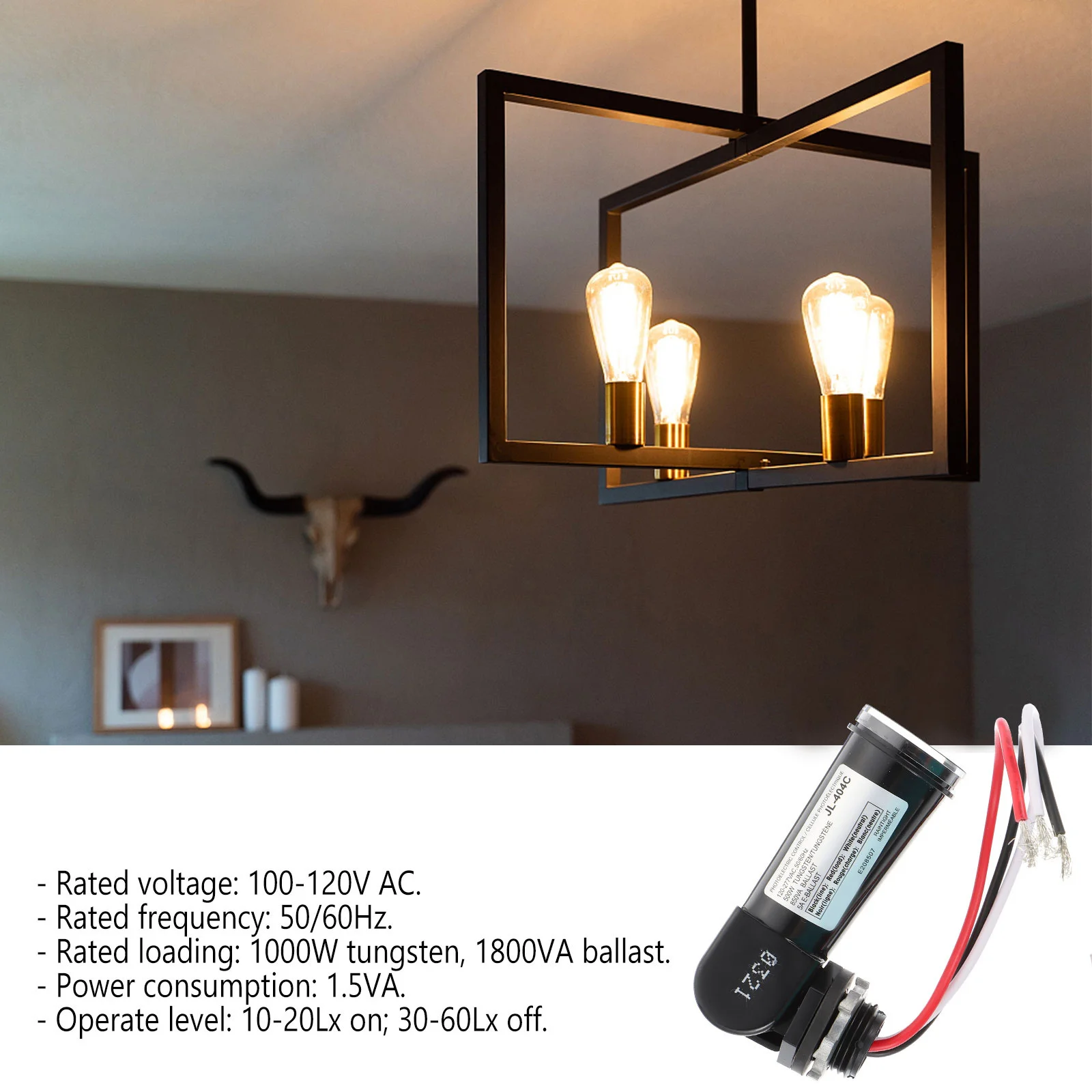 

2Pcs Waterproof Photoelectric Sensor LED Light Control Switch for Factory Warehouse Courtyard 120-277V Outdoor Light-Operated