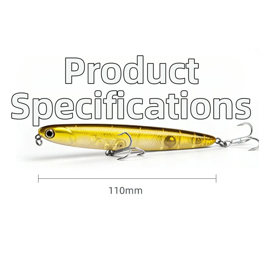 Floating Lure Bait 11cm 13g Designed for Bass and Pike with Internal Rattling Beads and High Carbon Steel Hooks