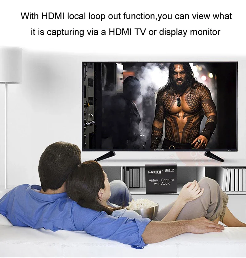 USB 2.0 Mini 4K to 1080p HDMI Video Capture Card with Audio Microphone In for PS3 PS4 PC Live Streaming Plate Game Recording Box