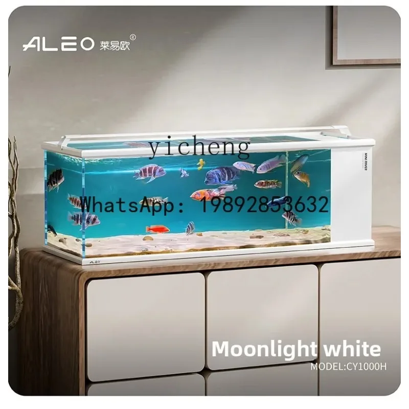 

AA side filter integrated full set of living room screen ultra-white glass ecological aquatic plant thunder dragon goldfish