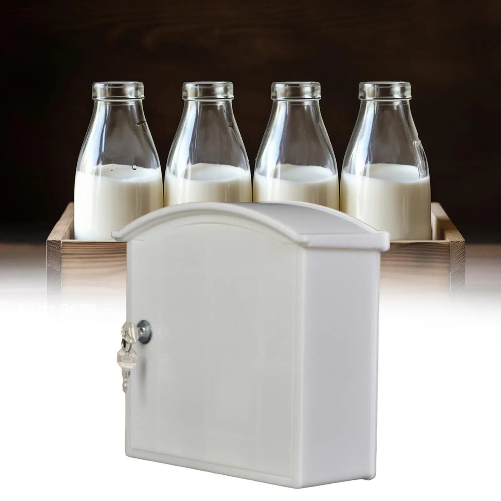 Wall Mount Milk Box with Lock Sturdy Plastic Milk Crate for Secure Fresh Milk Delivery Storage Home Practical Space Saving