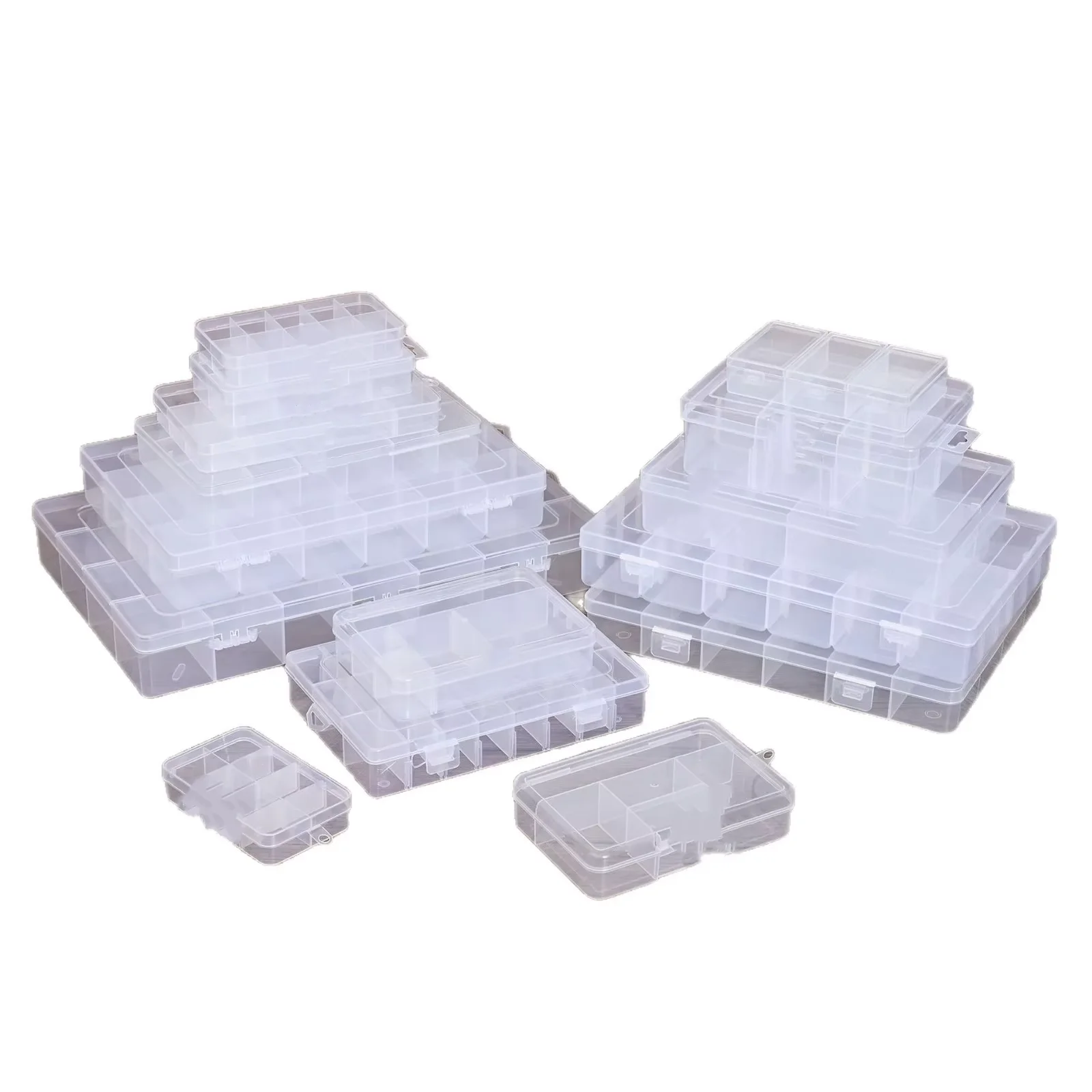 Caja Organizadora de Cuentas de Plástico Acrílico con 9/12/15/18/28 Compartimentos, Contenedor Transparente para Almacenamiento de Manualidades y Pequeños Artículos de Bricolaje