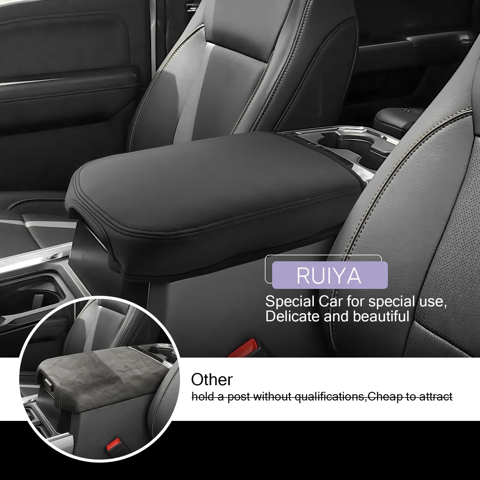 For Ford F-250 F-350 Super Duty 2023-2026 Console Armrest Protective Cover Car Interior Replacement Accessory Cushion Pad view 5