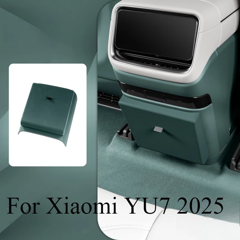 

For Xiaomi YU7 2025 Car Rear-seat Refrigerator Air Conditioning Panel with Trash Bin Anti-kick Protective Cover