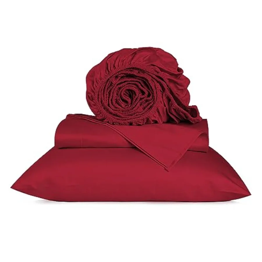 

Комплект постельного белья из 100% хлопка серии 800, 4 предмета, класса люкс, сатиновое покрытие, превосходящее египетский хлопок, с эластичной резинкой 14 дюймов.