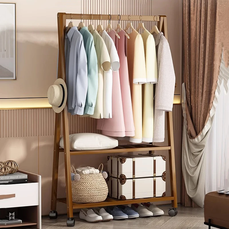 Wooden Adjustable Coat Racks Hallway Bedroom Cabinet Display Coat Racks Minimalist Organizer Porte