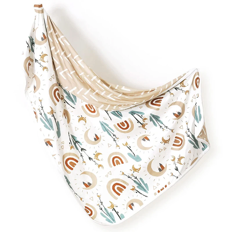 بطانيات أطفال بطانية قماط فائقة النعومة للفتيات والفتيان بطانيات استقبال مزدوجة الطبقات قابلة للعكس 39 × 30 بوصة