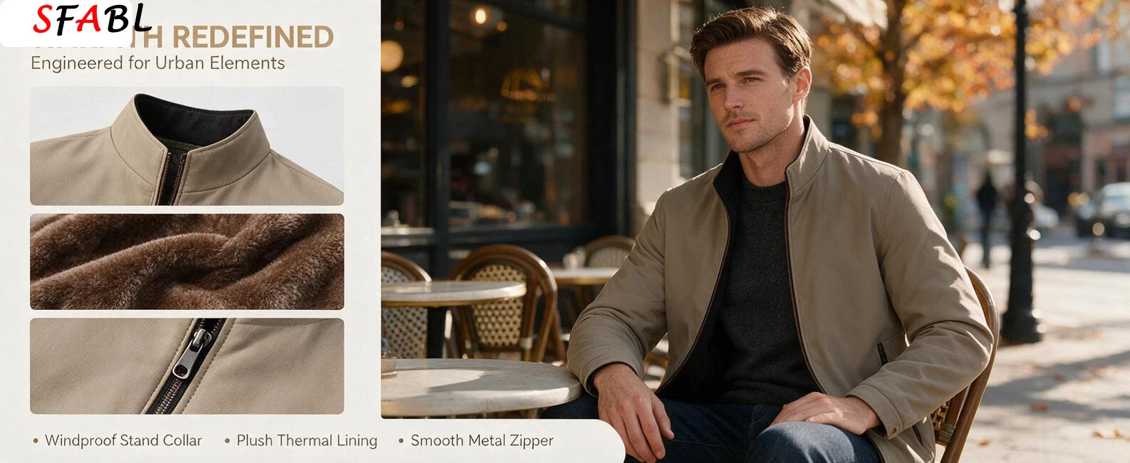 Modische Dicke Warme Herren-Winterjacke Winddichte Herbst-Herren-Wintermäntel Luxuriöse Oberbekleidung Herren-Winterjacken für Business – Detail 1