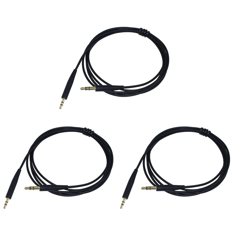 3X For Bose QC35 Headphone Cable QC25 QC35 II QC45 Soundtrue Audio Cable 3.5 To 2.5 Portable Pair Recording Cable,Black