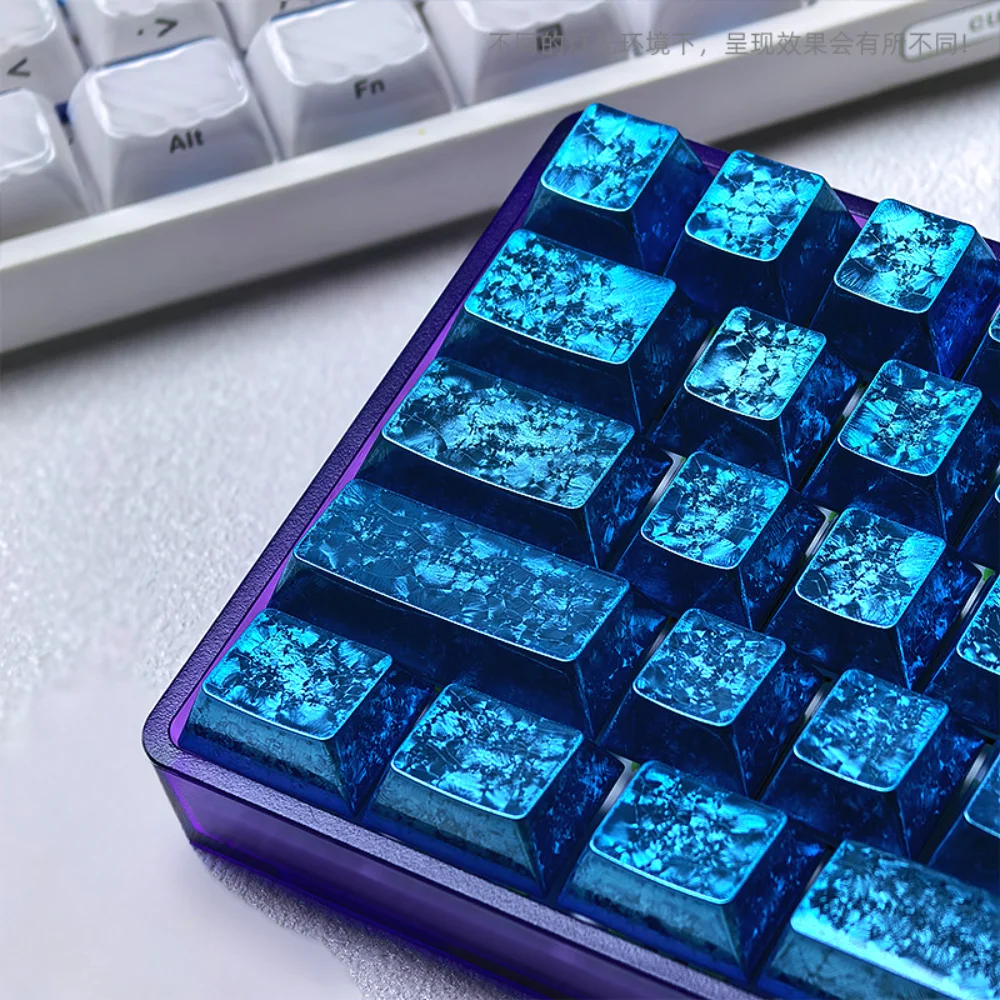 

Frost Keycap PBT 61 Key Side Engraved Translucent Keychain Compatible with 60% Layout Mechanical Keyboard Wooting