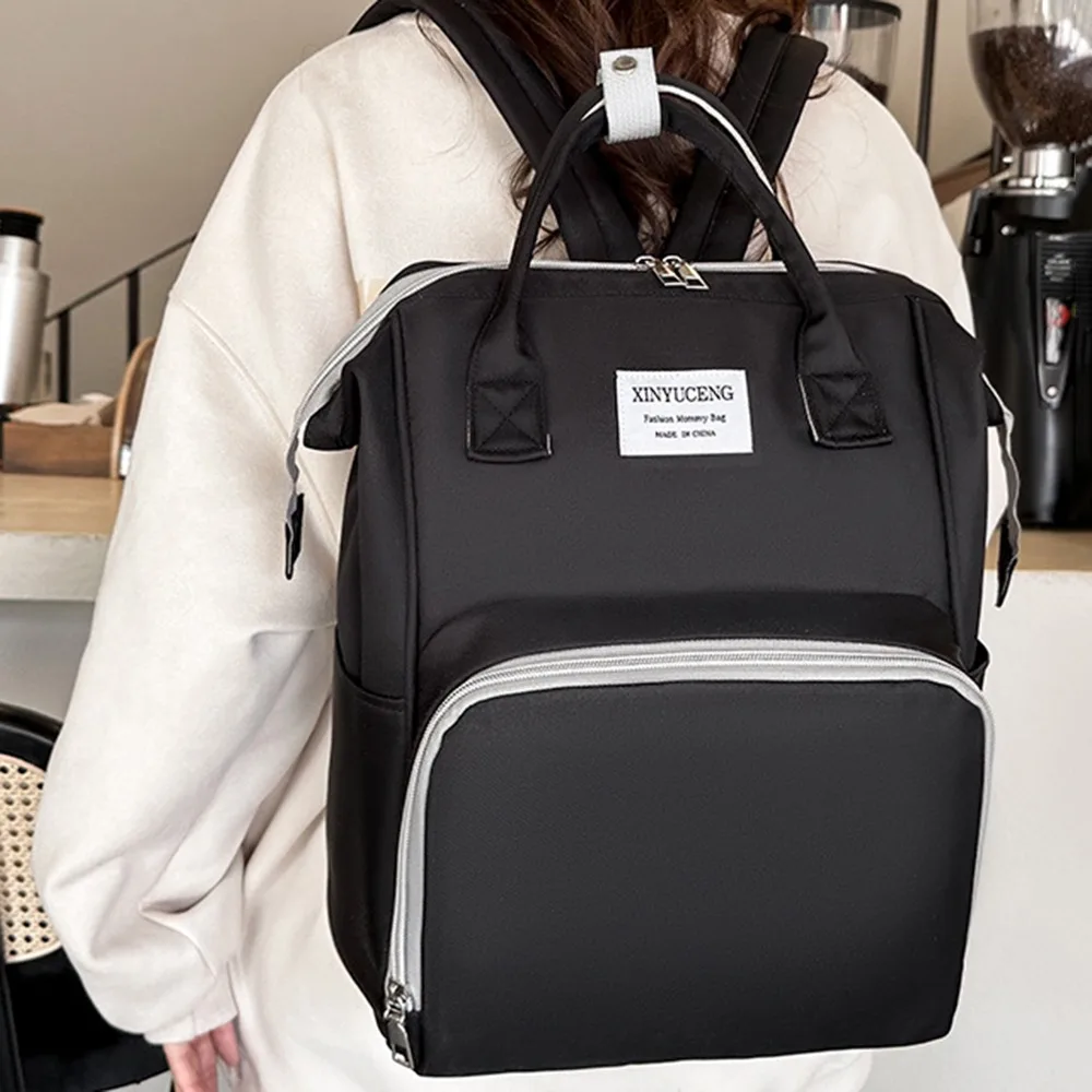 Multifunctional Mommy Backpack Large Capacity Oxford Cloth Baby Diaper Bag Solid Color Wear-resistant Mommy Shoulder Bag Mother