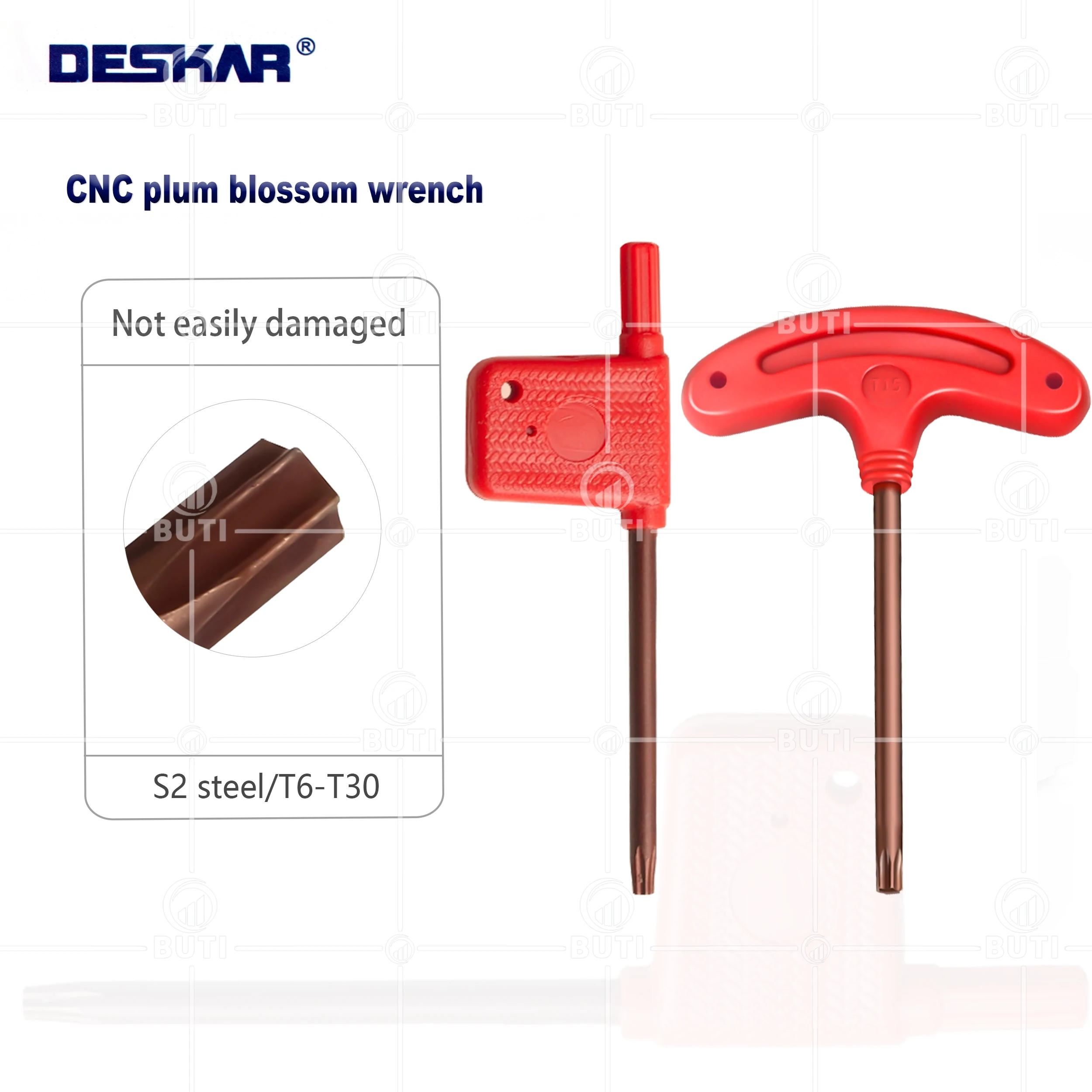 

DESKAR 100% Original Accessory T-shaped Wrench T6/7/8/9/10/15/20/25/30 Series Hexagonal Red Flag Wrench With Plum Blossom Inside