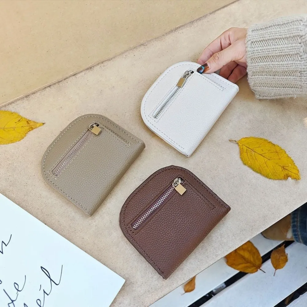 Портативный короткий кошелек на молнии в корейском стиле, мини-кошелек для монет, многофункциональный держатель для карт из искусственной кожи с несколькими картами, студенческий
