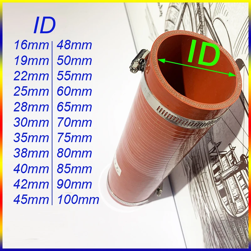 

ID35-40mm Intercooler Tube Pipe Coolant Hose Reinforced High Temperature High Pressure Turbocharger Connection Pipe