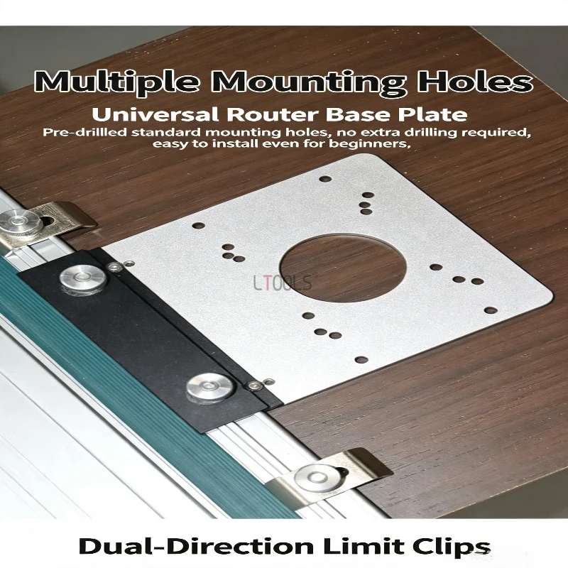Router Base Plate for Trimmer Universal Grooving Positioning Board for Compact Wood Router Track Saw Cutting Working Accessory