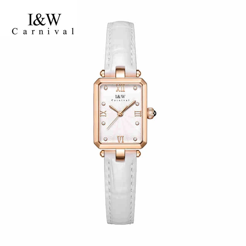 

Carnival Brand High-End IW Series Fashion Quartz Watch Women Leather Strap Waterproof Luxury Ladies Watches Simple Wristwatch