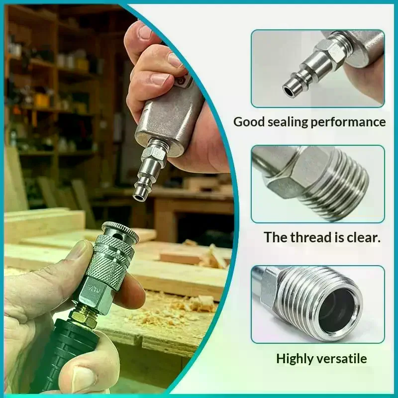 10Pcs Euro Air Compressor Fitting Kit - 1/4