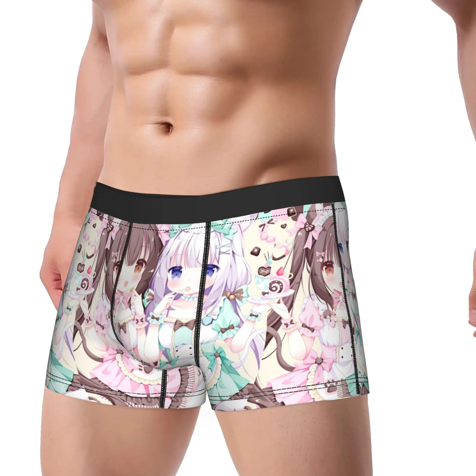 Nekopara Anime Underwear  Male Shorts Briefs Breathable Boxershorts Hot Sale Pattern Plus Size Underpants