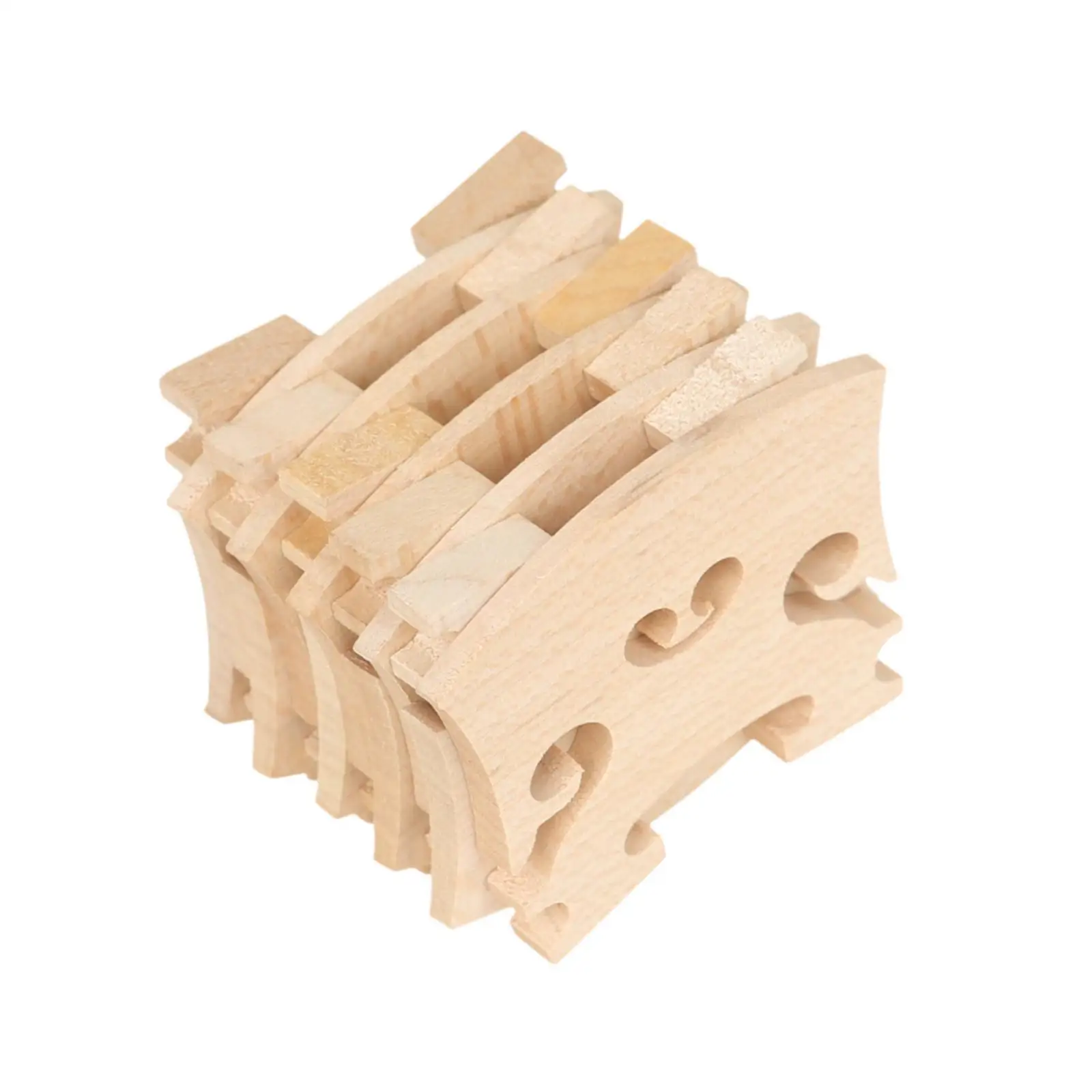 10Pcs Wooden 4/4 Full Size Violin Fiddle Bridge,Replacements Parts Accessories for Playing Violin Faster and Clearer