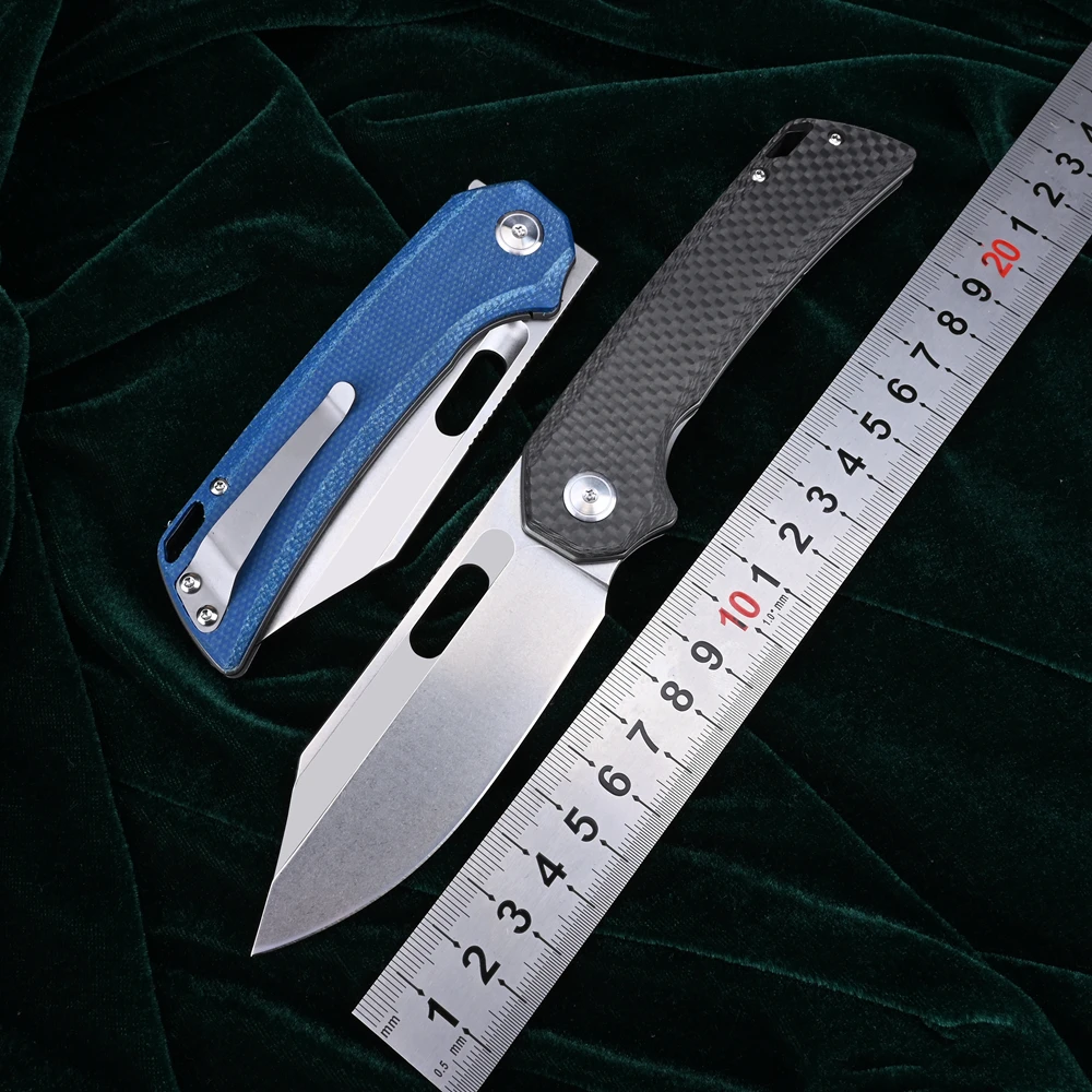 LOVOVOO Складной нож Overlord Flipper 14C28N Лезвие CF Ручка Открытый Охота Кемпинг Выживание Кухня Фрукты Карманные инструменты EDC