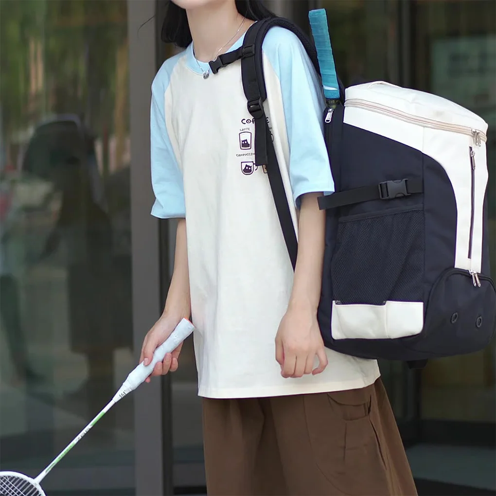 Badminton Rackets Backpack Large Capacity Outdoor Sports Travel Shoulder Bag Shoes Pocket Laptop Bag Basketball Gym Rucksack