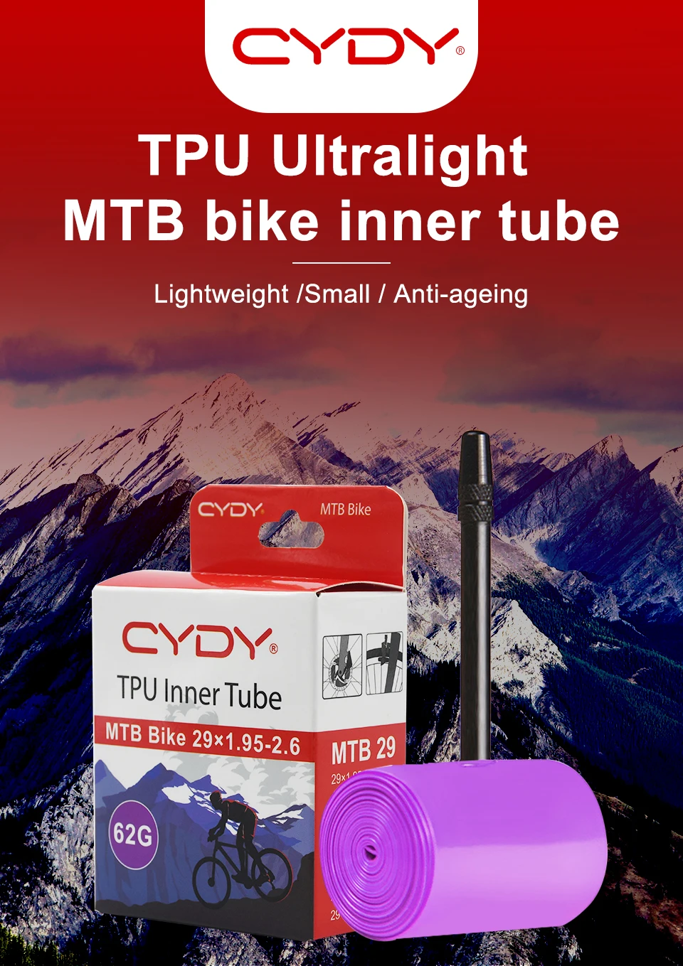 CYDY MTB TPU Fahrradschlauch 26''/27.5''/29''x1.95 2.0 2.1 2.25 2.35 2.4 2.5 2.6 Reifenkamera Fahrradreifen Fahrradteile – Detail 2