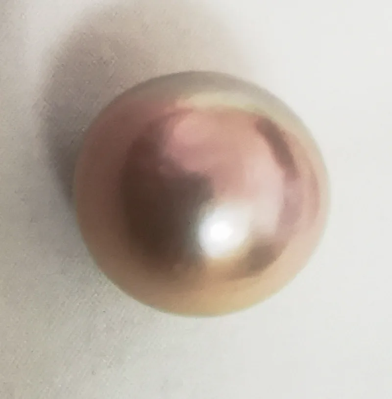 15-16mm Geuine Gold Pink Loose Pearls Undrilled Sea Beads Fine Earring Pendants DIY Making Accessories Fashion Jewelry for Women