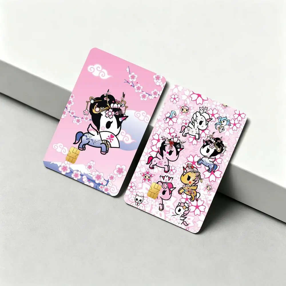 T-Tokidoki-s Cute U-Unicorno-S 1Set 4Pcs Card Skin Stickers, Waterproof Decorative Film for Credit Debit Bank Bus IC Cards