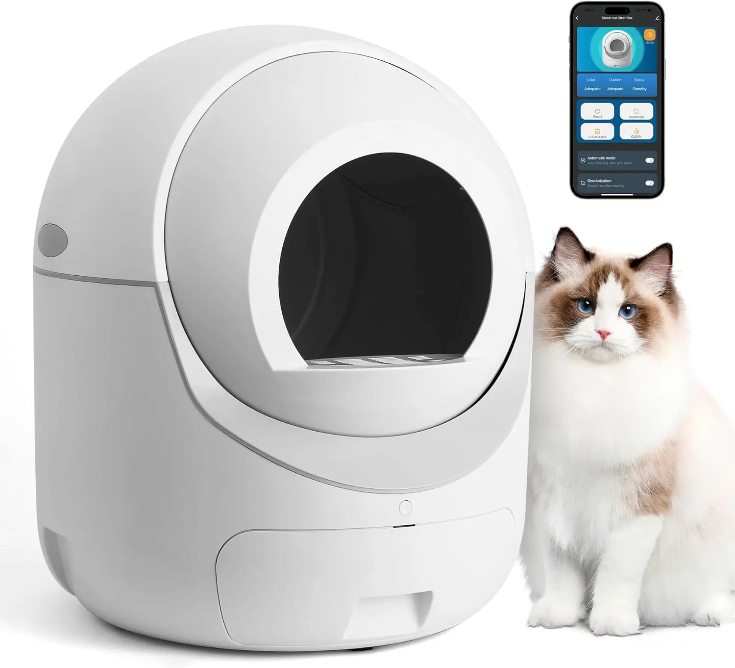 Multiple Cats Automatic Cat Litter Box Extra Large Easy Clean Self Cleaning Cat Litter Box With Smart App Control