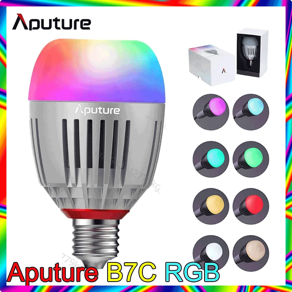 Aputure-スマートLED電球b7c, rgb,写真用,カメラ照明,調光,アプリ