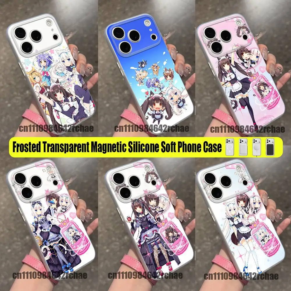 For Nekopara Chocola Vanilla Phone Case For iPhone 15 17 18 11 14 13 16 12 Pro Max Mini Plus For Magsafe Magnetic Clear