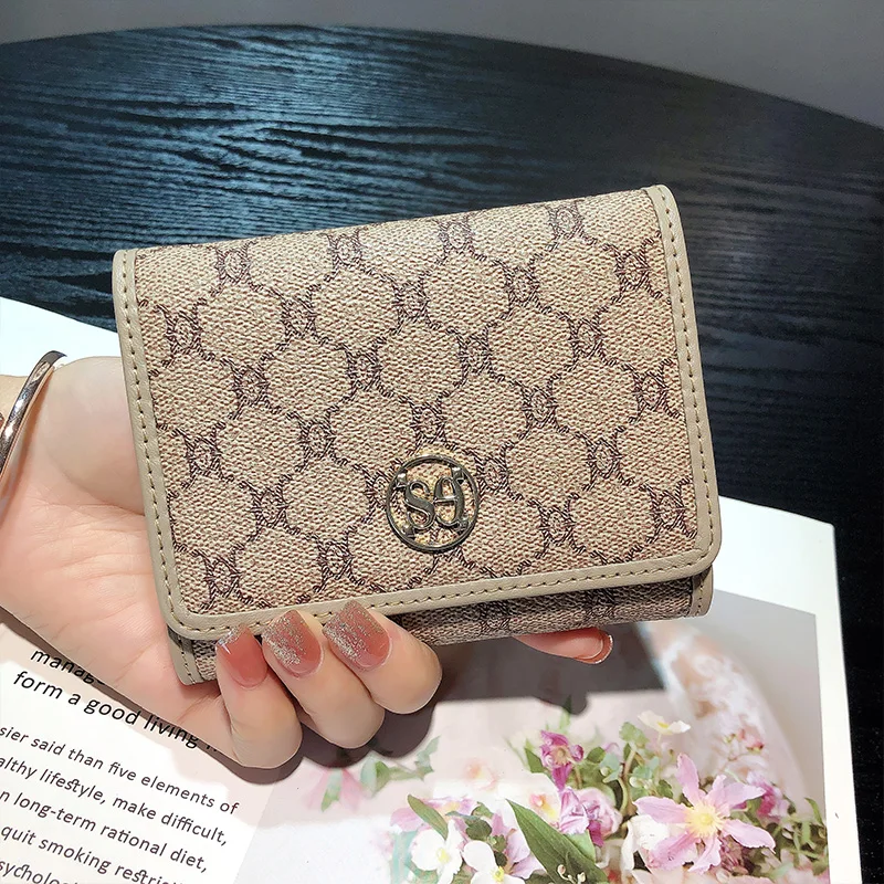 2024 New Short Wallet Genuine Leather Women Wallets Brand Designer Purse Two-toned Cowhide Billfold Triumphal Arch Card Holder
