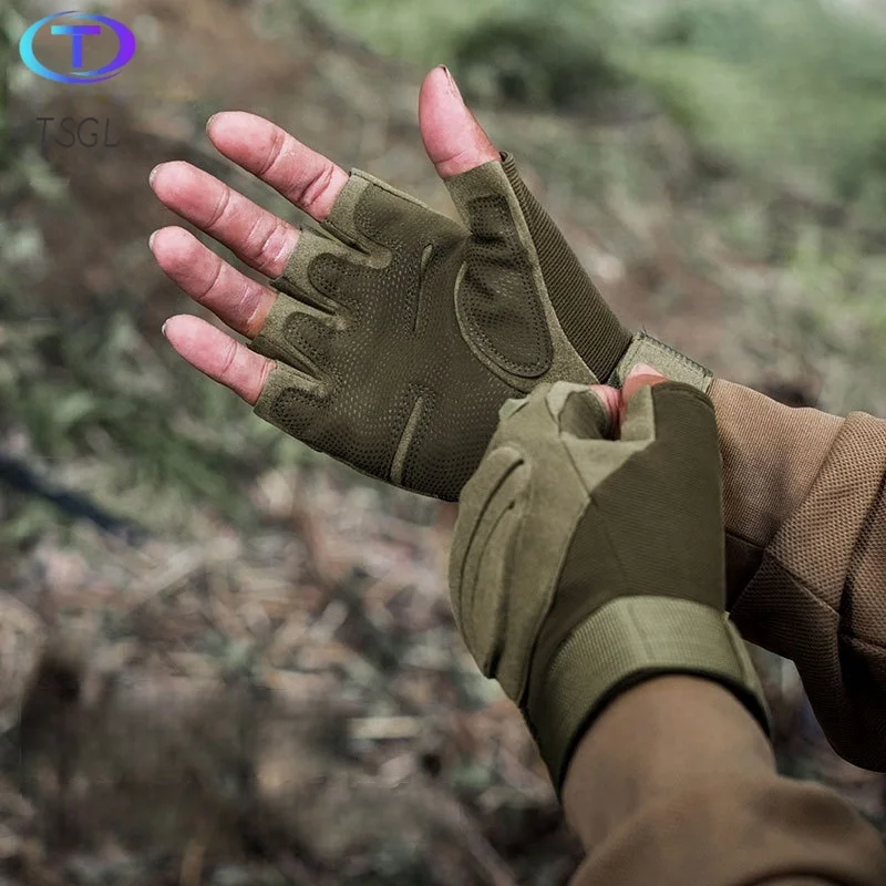 New Fingerless Tactical Gloves Men Women Kids Cycling Half Finger Fitness Gloves Anti-slip Male Outdoor Sports Tactical Gloves