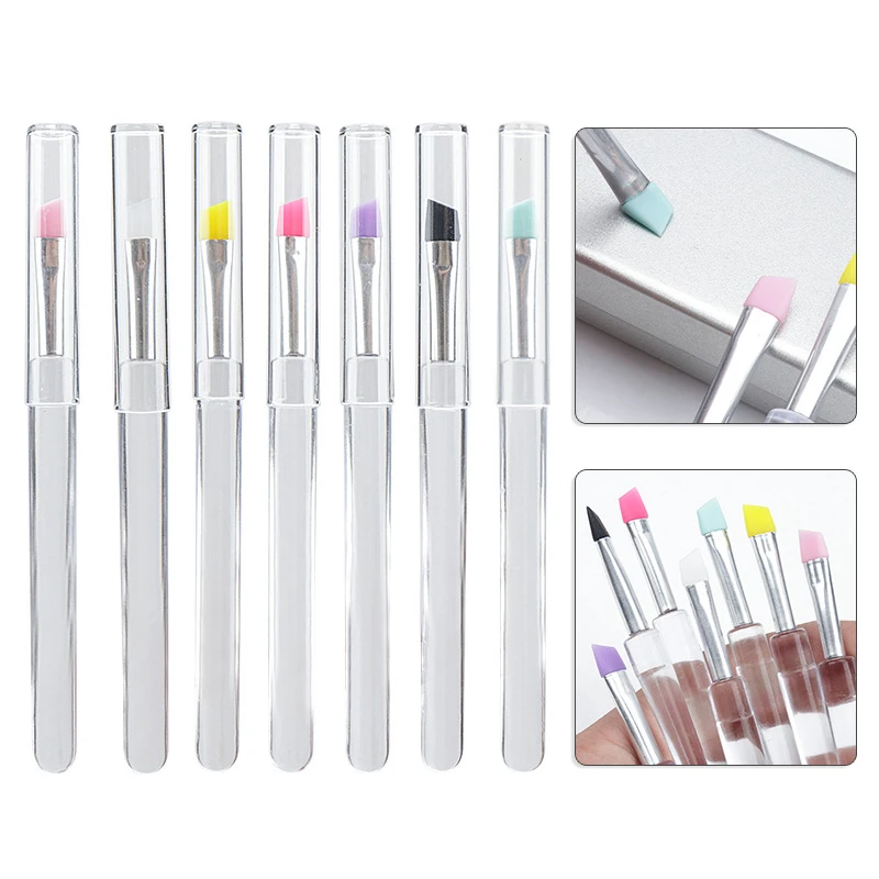 Eyebrow Eyeliner Bevel Silicone Make Up Brush Spoolie Brushes Eyeliner Tool Soft Professional Lip Brow Silicone Makeup Brushes