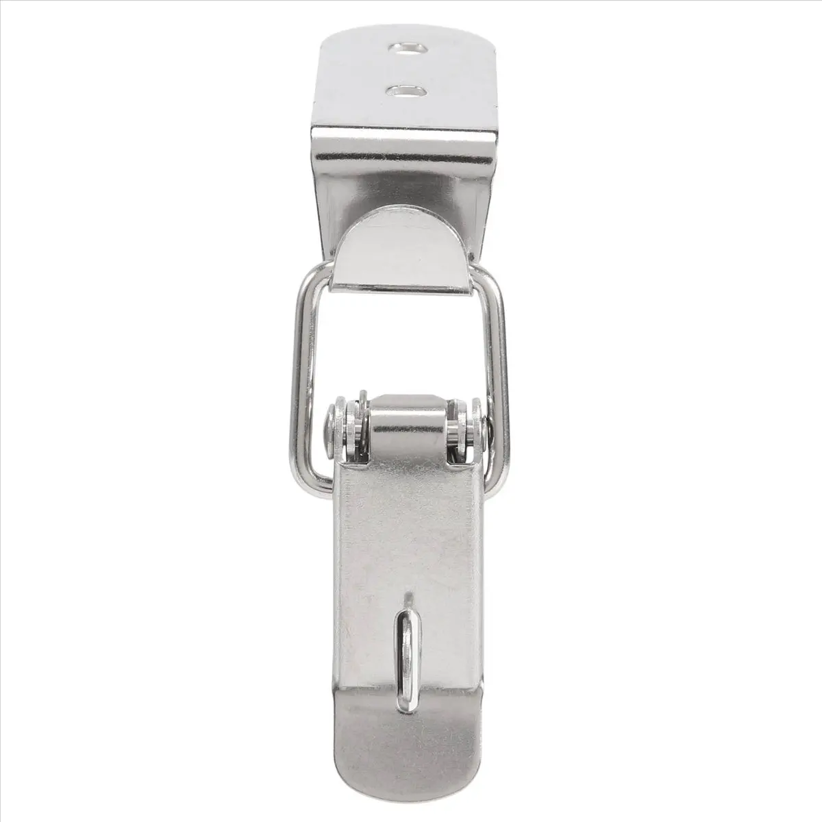 HITL 90 Degrees Duck-Mouth Buckle Hook Lock Stainless Steel Spring Loaded Draw Toggle Latch Clamp Silver Hasp Latch Catch B