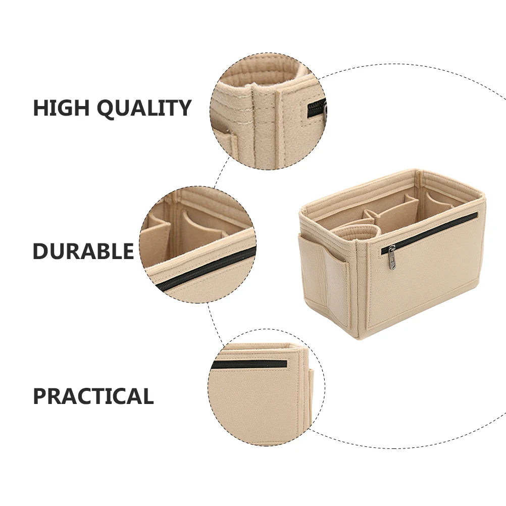 

Large Capacity Felt Cosmetics Bag Durable Makeup ganizer Women Storage Case Smooth Zipper Suitable For Cosmetics Toiletry Gifts