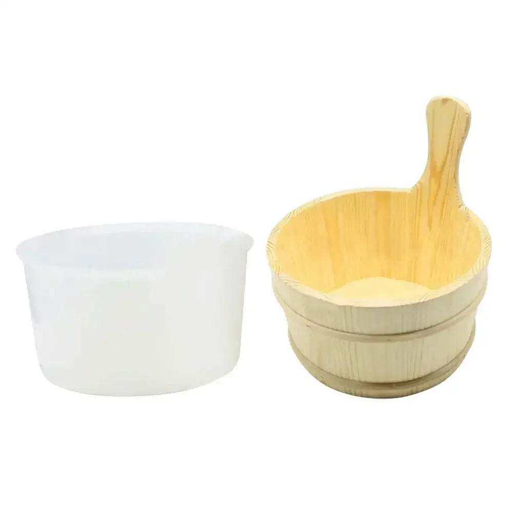 

Bucket For Steam Room Use Traditional Design Sauna Accessory 24*27cm Sauna Bucket Ample Capacity Classic Style