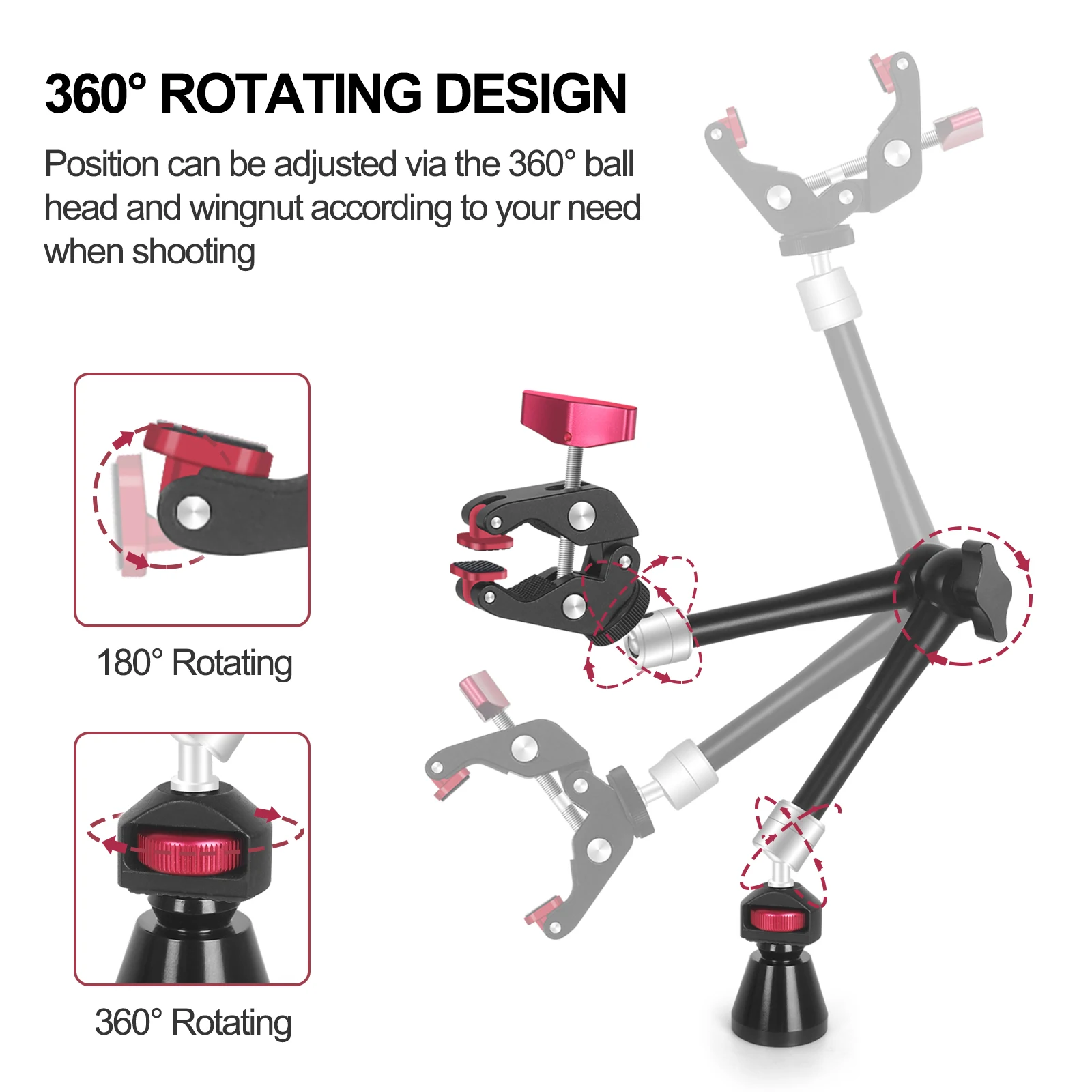 Toolour Magnetic Helping Hands Soldering Tool 360 ° Rotating Magic Hand Third Hand Work Station for PCB Holder/Hot Air Gun