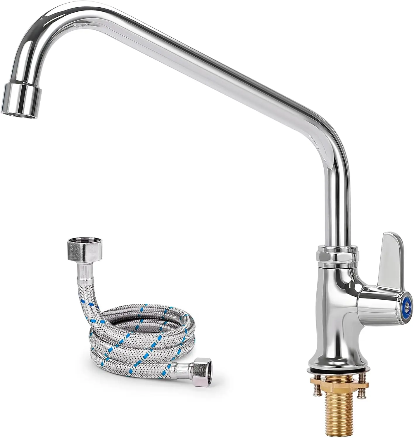 

Single Hole Kitchen Faucet, Cold Water Only with Anti-Splash Spout - Stainless Steel Sink Faucet for RV Bar Laundry Kitchen Outd