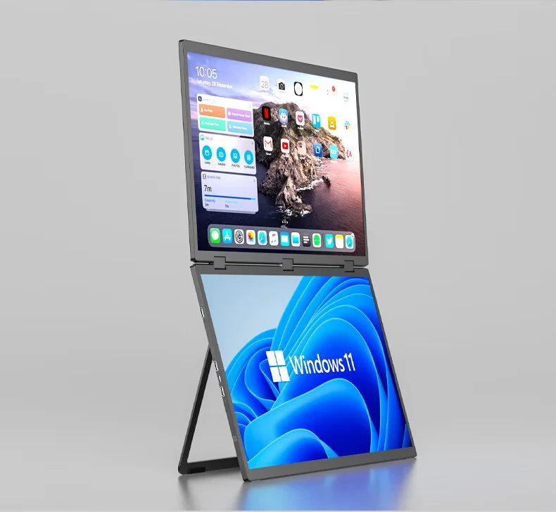 

Professional Dual 18.5\" OLED Portable Monitors Triple Screen Design IPS 100% SRGB Low Blue Light Eye Protection Dual