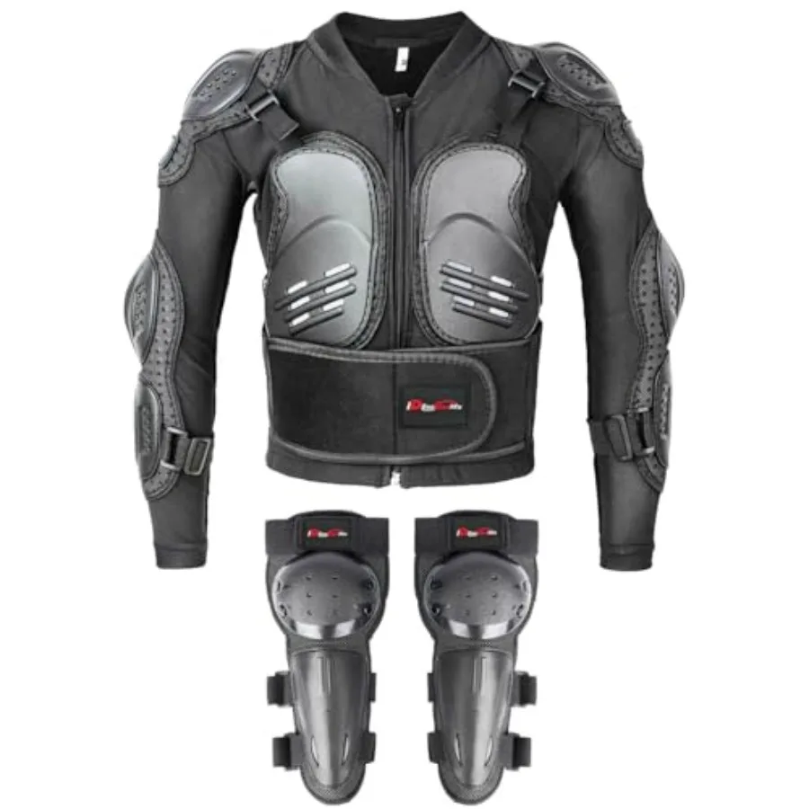 

Motorcycle Jacket Armor Suit-Dirt Bike Gear for Back Chest Knee Protection for Cycling Skateboard Skiing