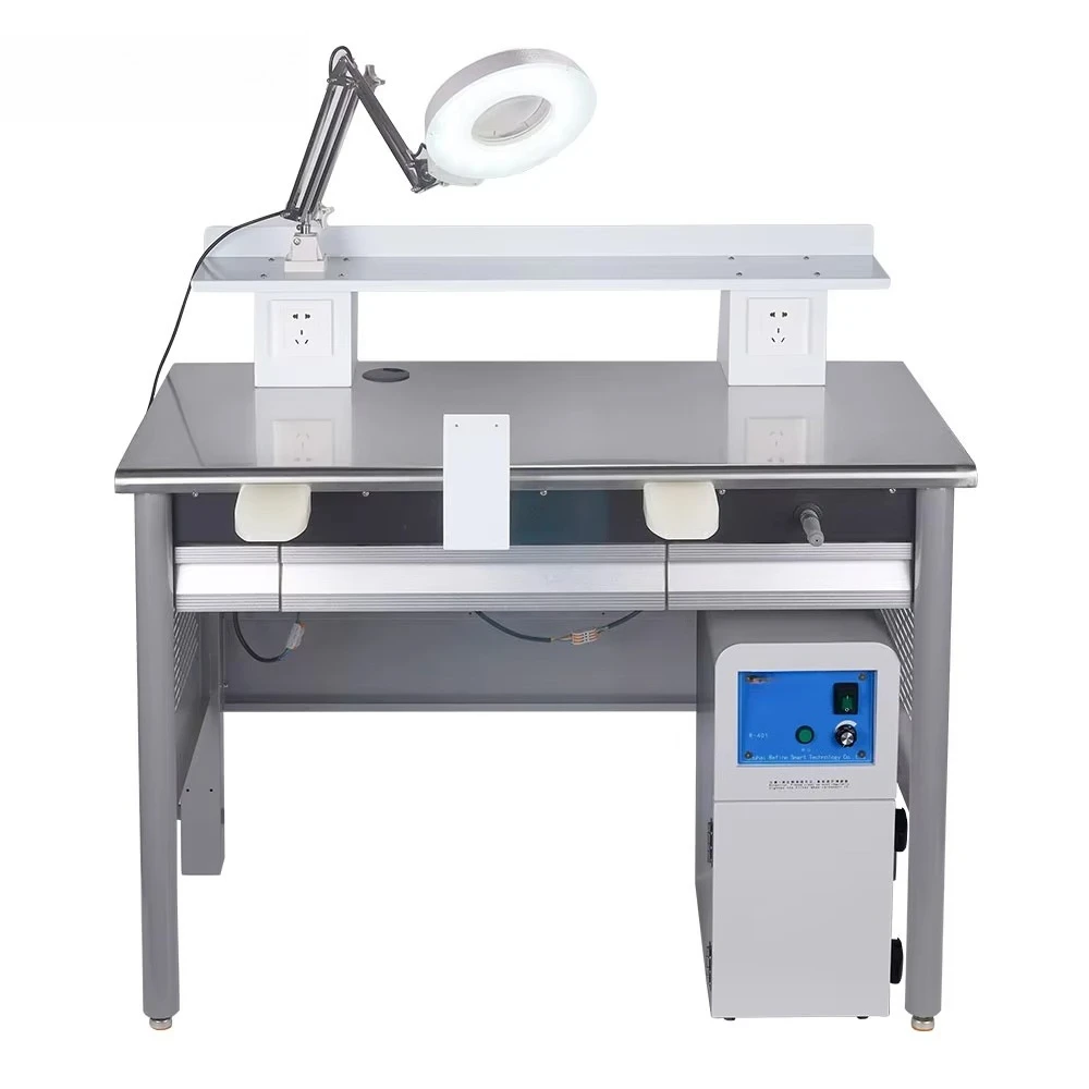 Strong 304 stainless steel workbench station assembled dental laboratory workbench with vacuum cleaner